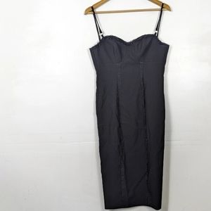 LIKELY Black Balcott Lace Midi Dress Size 4 NWT BROKEN ZIPPER